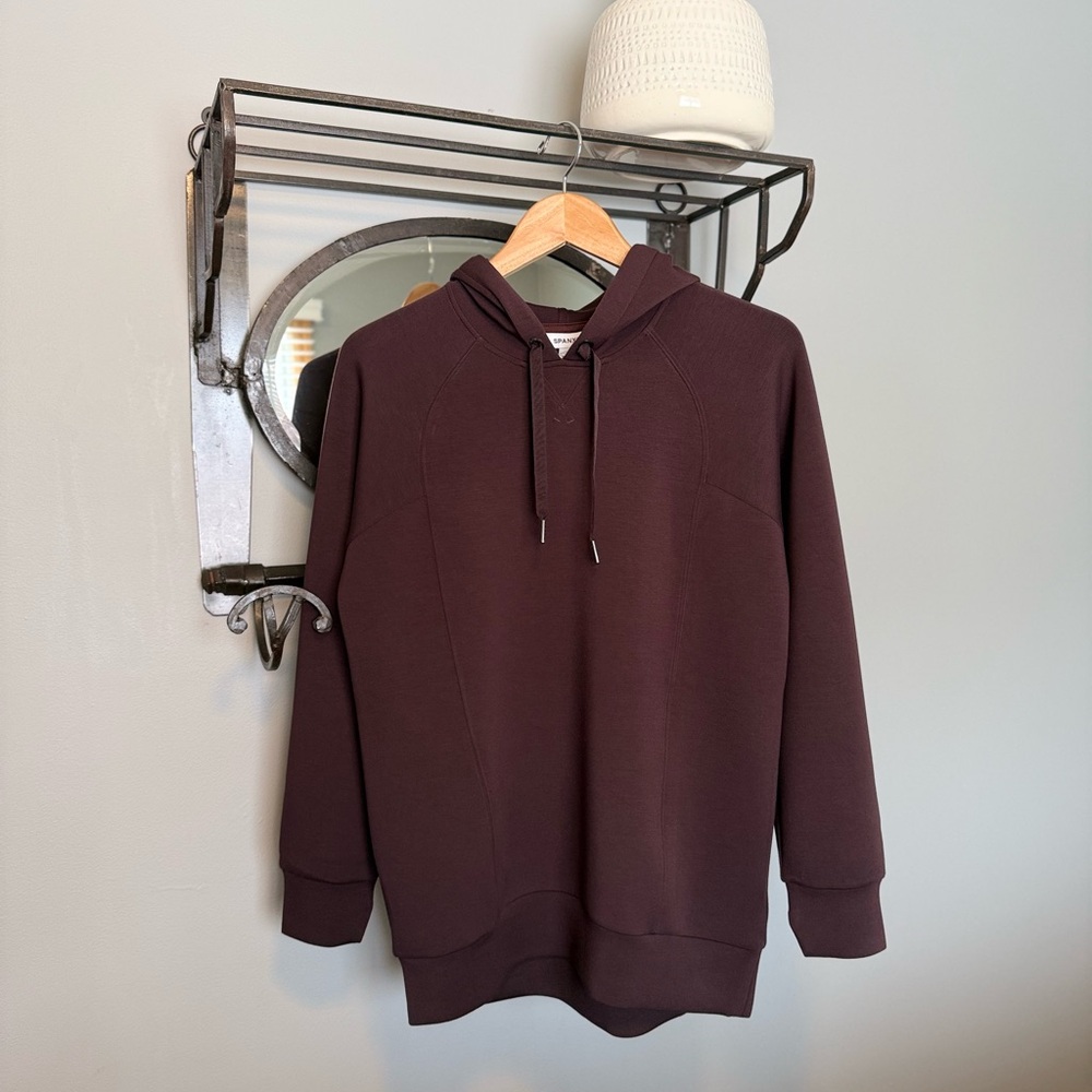NWT SPANX Air Essentials Classic Hoodie Truffle Brown - Picture 8 of 14